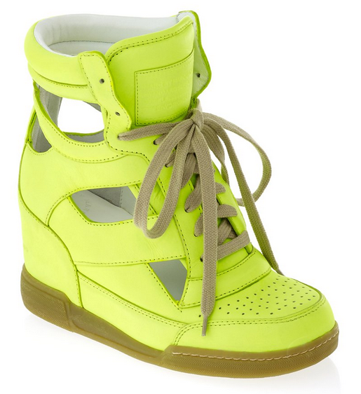 Yellow on sale wedge sneakers