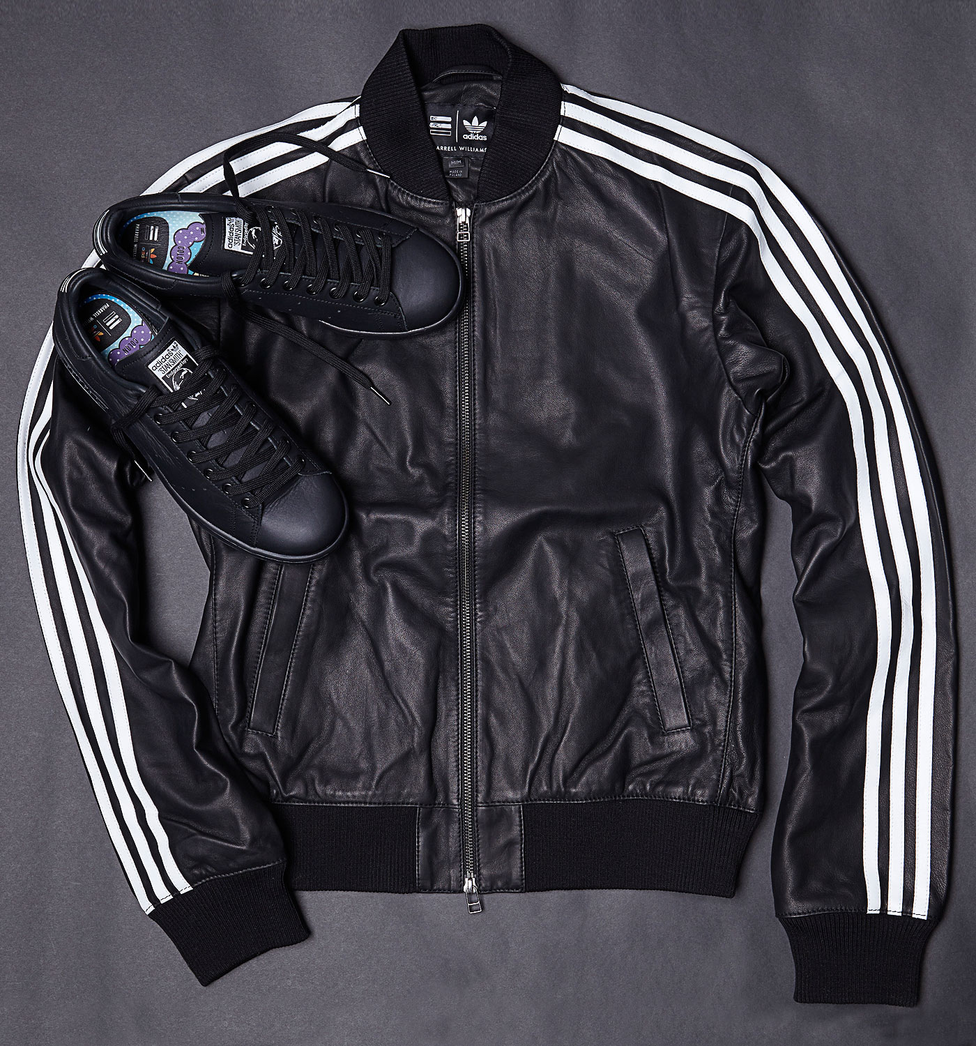 adidas pharrell leather jacket
