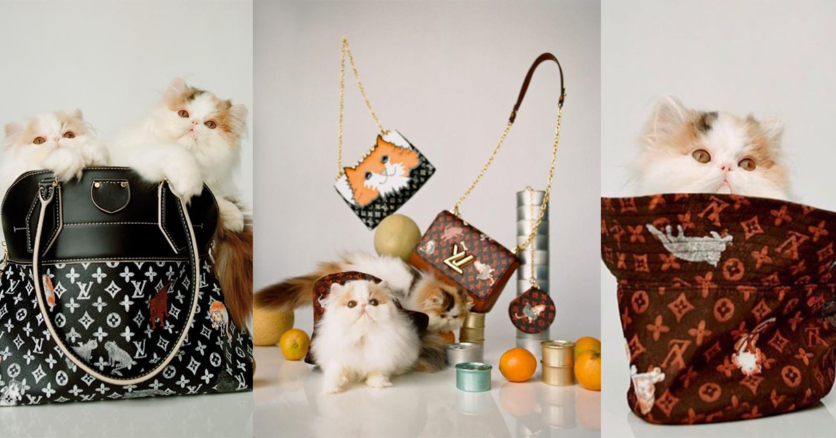 Cat-Adorning Luxe Handbags : Louis Vuitton and Grace
