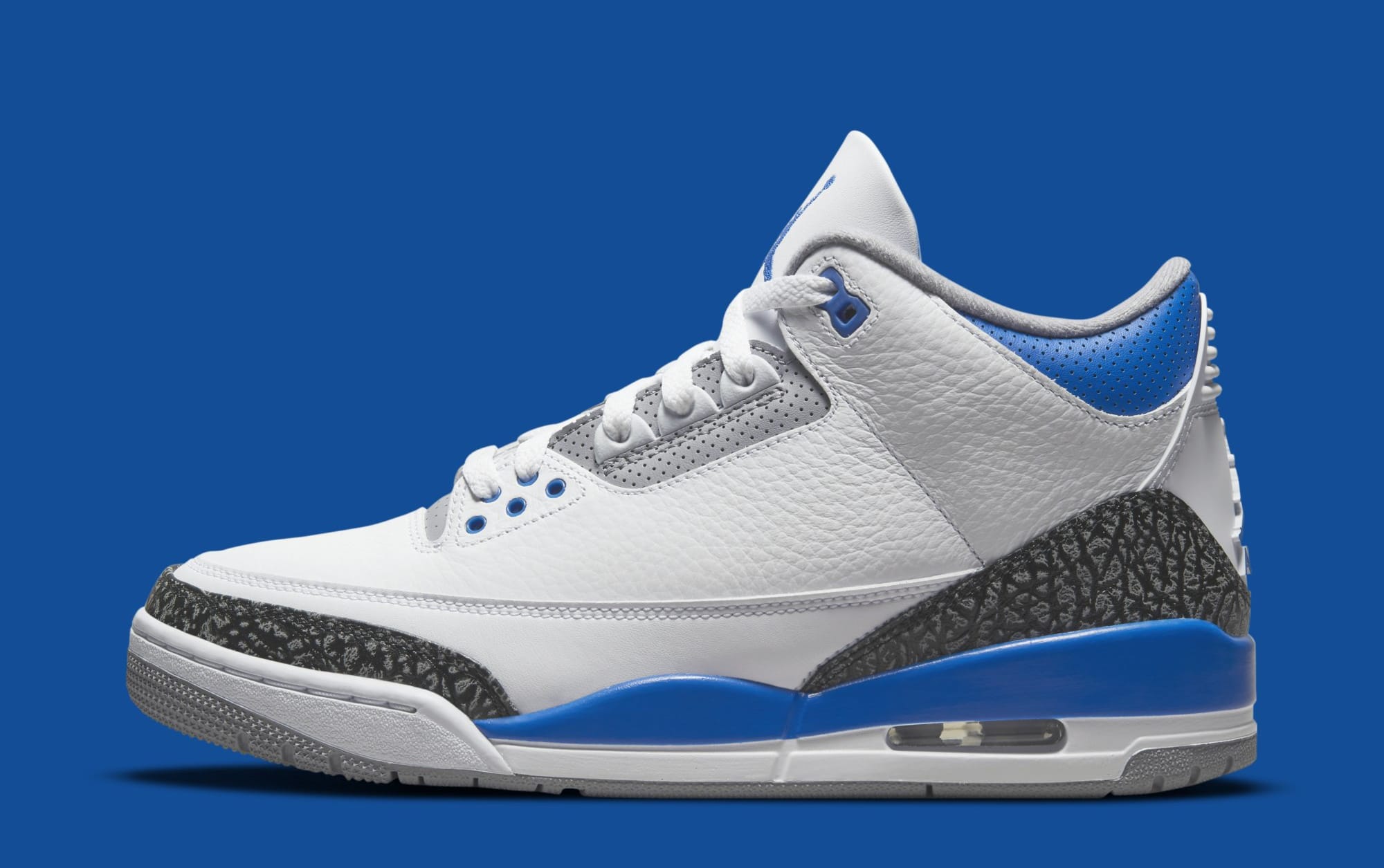 blue and white jordan 3's